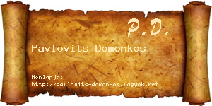 Pavlovits Domonkos névjegykártya