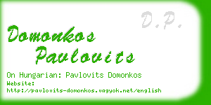 domonkos pavlovits business card